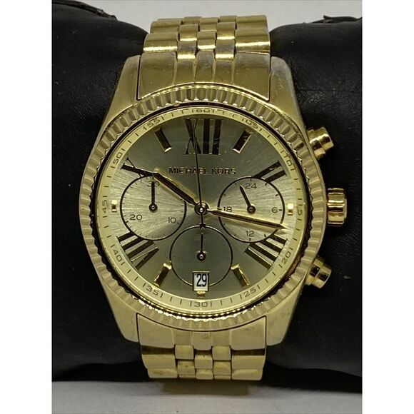 Michael Kors Lexington MK5556 Women Gold Stainless Steel Analog Dial Watch VK455 - Picture 2 of 12